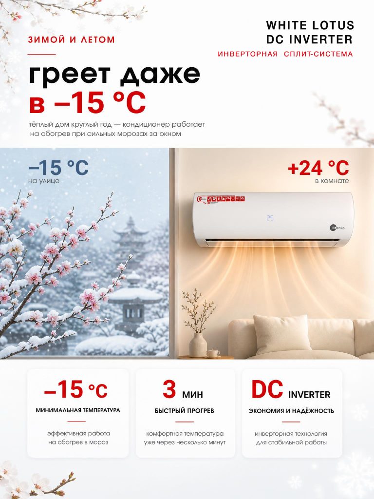 Арктика Климат в Гомеле - Кондиционер Denko WHITE LOTUS DC INVERTER DECH-07inv 8 Кондиционер Denko WHITE LOTUS DC INVERTER DECH-07inv Кондиционер Denko WHITE LOTUS DC INVERTER DECH-07inv 8
